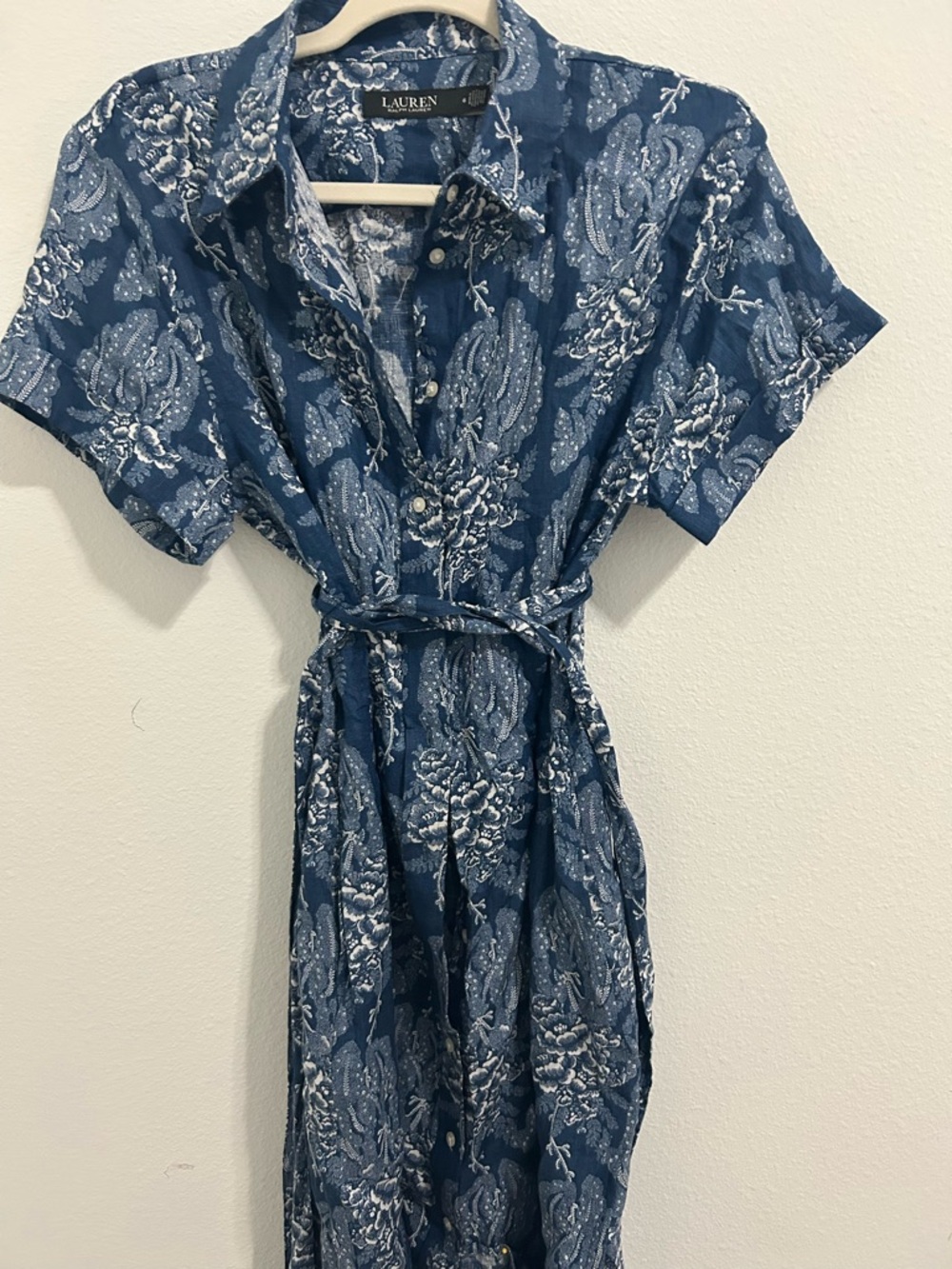 Ralph Lauren Blue Floral Shirt Dress